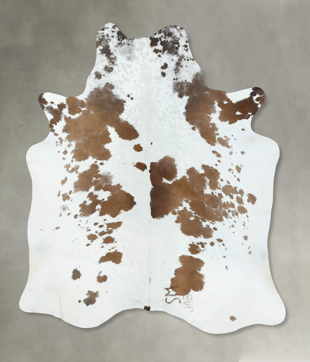 Brown and White X-Large Brazilian Cowhide Rug 7'0"H x 6'0"W #B18629 by