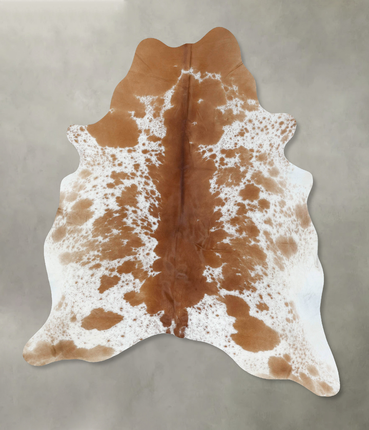 Brown and White X-Large Brazilian Cowhide Rug 7'4"H x 6'5"W #B18632 by Hudson Hides