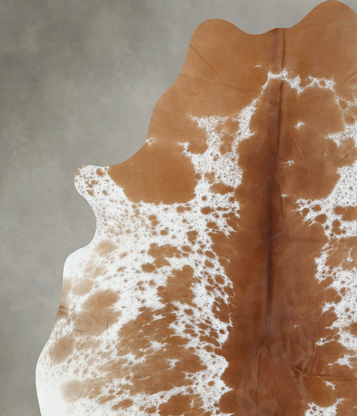 Brown and White X-Large Brazilian Cowhide Rug 7'4"H x 6'5"W #B18632 by Hudson Hides