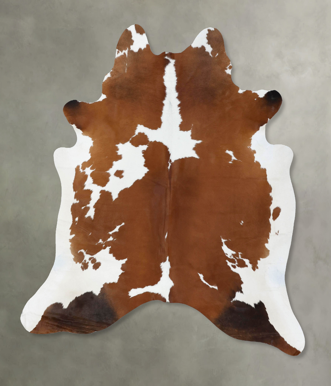 Brown and White X-Large Brazilian Cowhide Rug 6'11"H x 6'1"W #B18640 b