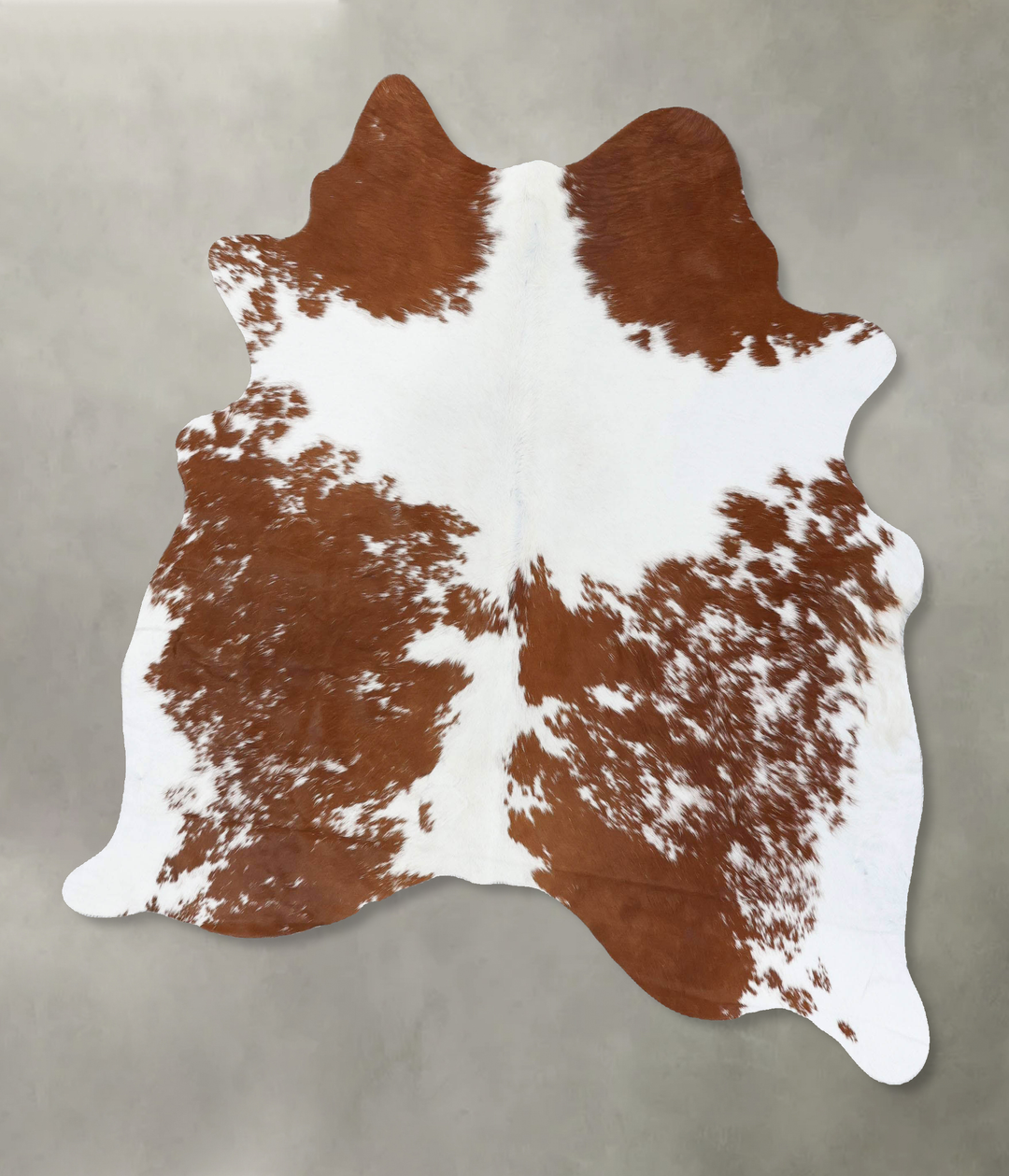 Brown and White Large Brazilian Cowhide Rug 6'1"H x 5'6"W #B18646 by H