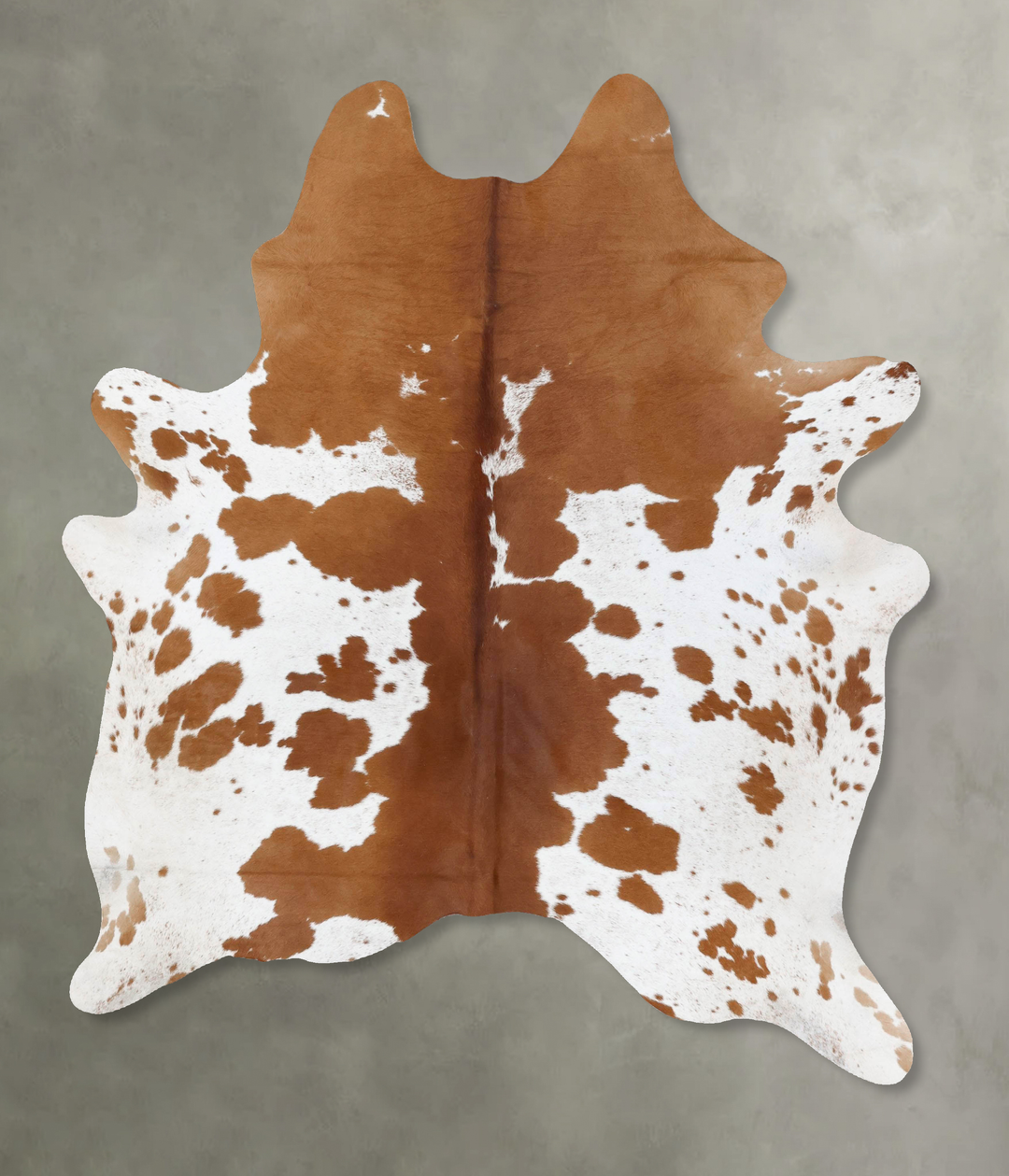 Brown and White X-Large Brazilian Cowhide Rug 7'2"H x 5'8"W #B18647 by