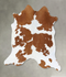 Brown and White Large Brazilian Cowhide Rug 6'1