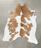 Beige and White X-Large Brazilian Cowhide Rug 6'9