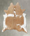 Beige and White X-Large Brazilian Cowhide Rug 7'4