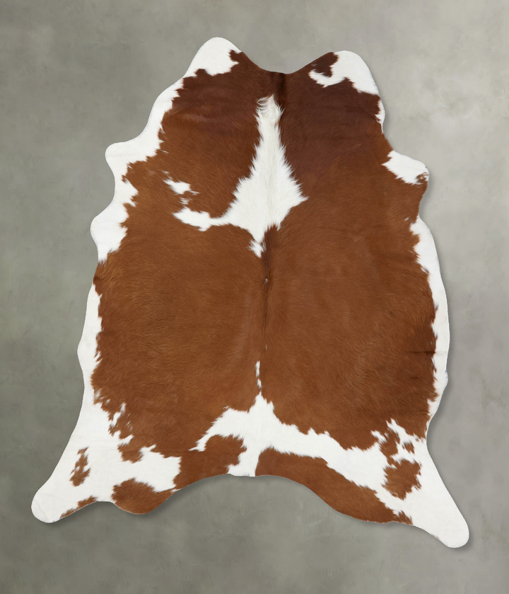 Brown and White X-Large Brazilian Cowhide Rug 7'5"H x 5'11"W #B18665 by Hudson Hides