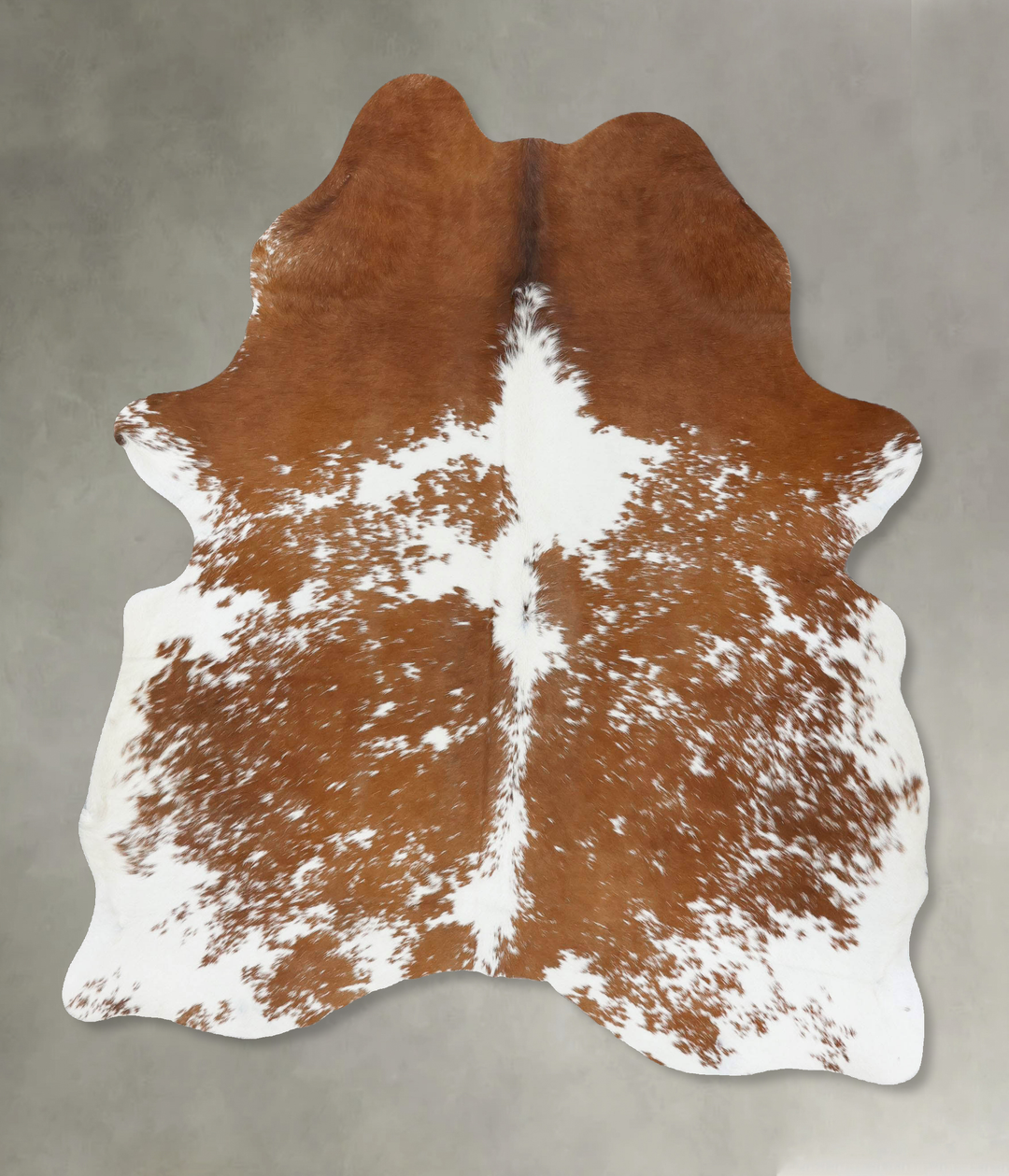 Brown and White Large Brazilian Cowhide Rug 6'6"H x 5'1"W #B18666 by H