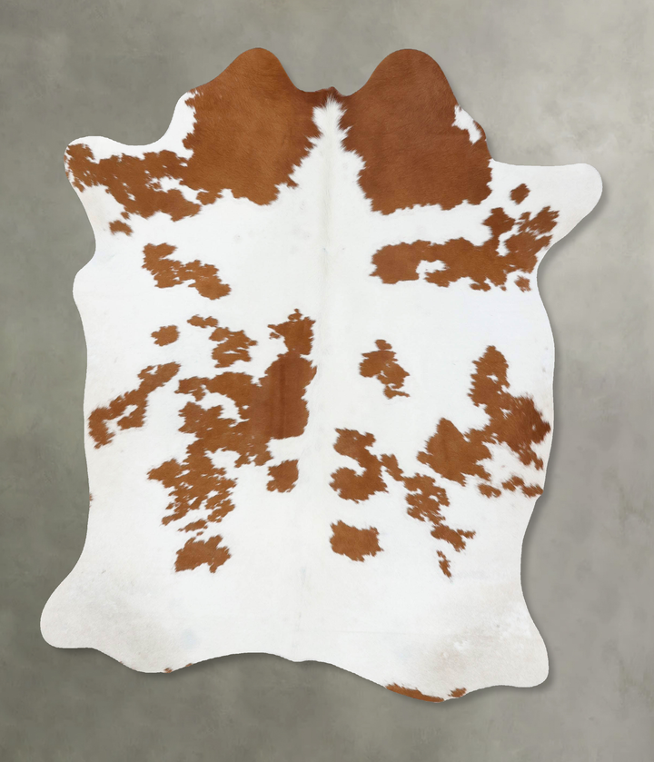 Brown and White Large Brazilian Cowhide Rug 6'5"H x 5'5"W #B18668 by Hudson Hides
