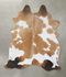 Brown and White Large Brazilian Cowhide Rug 6'7