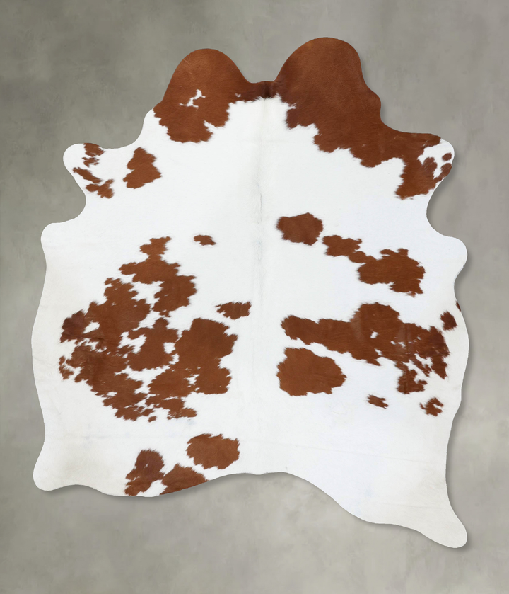 Brown and White X-Large Brazilian Cowhide Rug 7'5"H x 5'7"W #B18678 by Hudson Hides