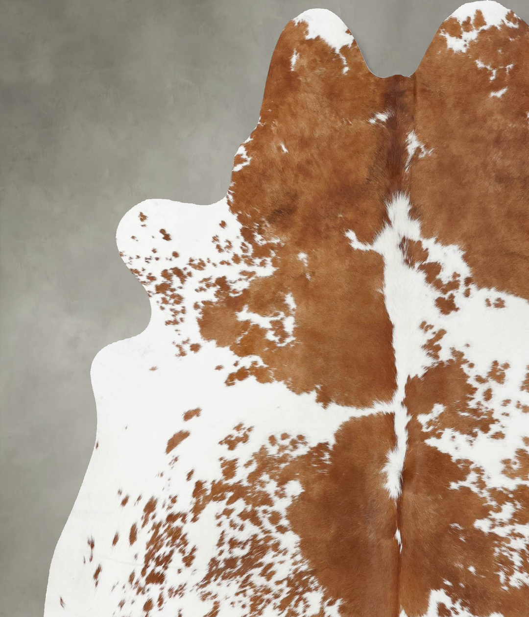 Brown and White X-Large Brazilian Cowhide Rug 7'0"H x 6'6"W #B18679 by