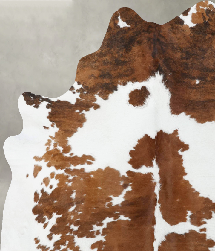 Brown and White X-Large Brazilian Cowhide Rug 7'4"H x 5'10"W #B18688 by Hudson Hides