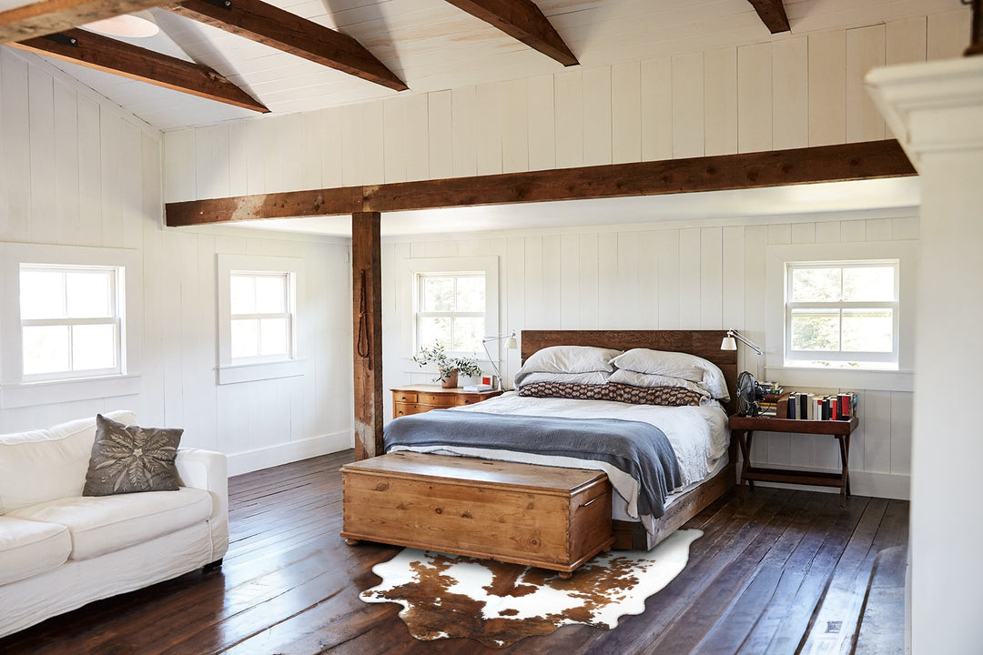 Brown and White X-Large Brazilian Cowhide Rug 7'4"H x 5'10"W #B18688 b