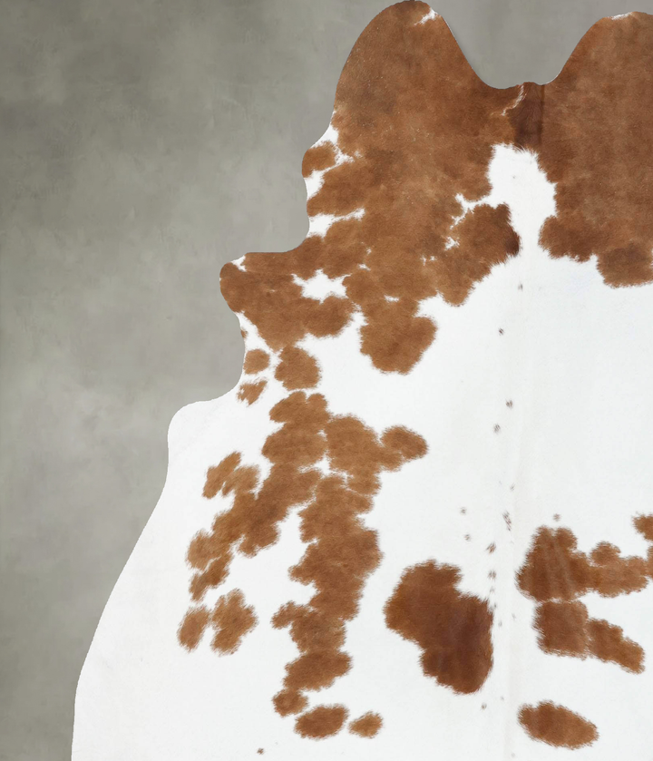 Brown and White X-Large Brazilian Cowhide Rug 7'4"H x 6'4"W #B18689 by Hudson Hides