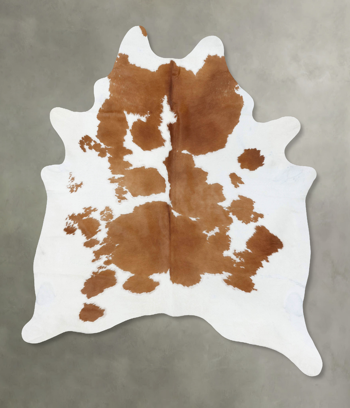 Brown and White XX-Large Brazilian Cowhide Rug 8'3"H x 6'11"W #B18690 by Hudson Hides