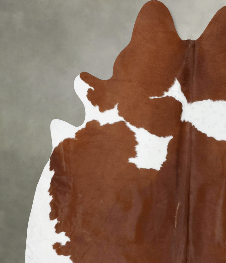Brown and White XX-Large Brazilian Cowhide Rug 7'7"H x 6'11"W #B18692 by Hudson Hides