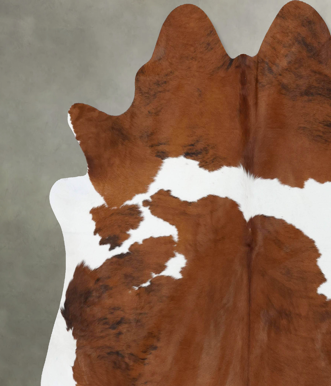 Brown and White X-Large Brazilian Cowhide Rug 7'1"H x 7'0"W #B18693 by