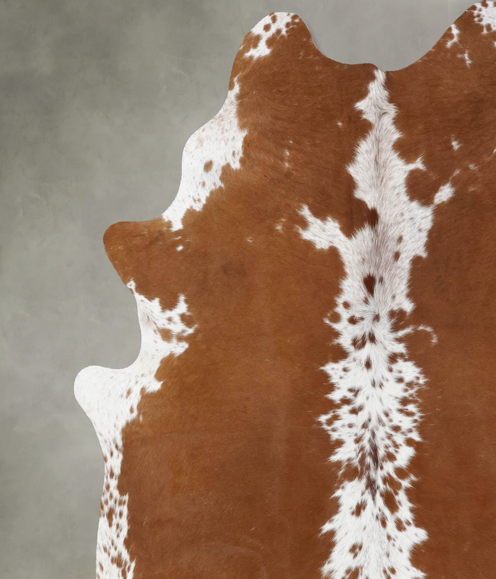 Brown and White X-Large Brazilian Cowhide Rug 7'8"H x 6'4"W #B18704 by Hudson Hides