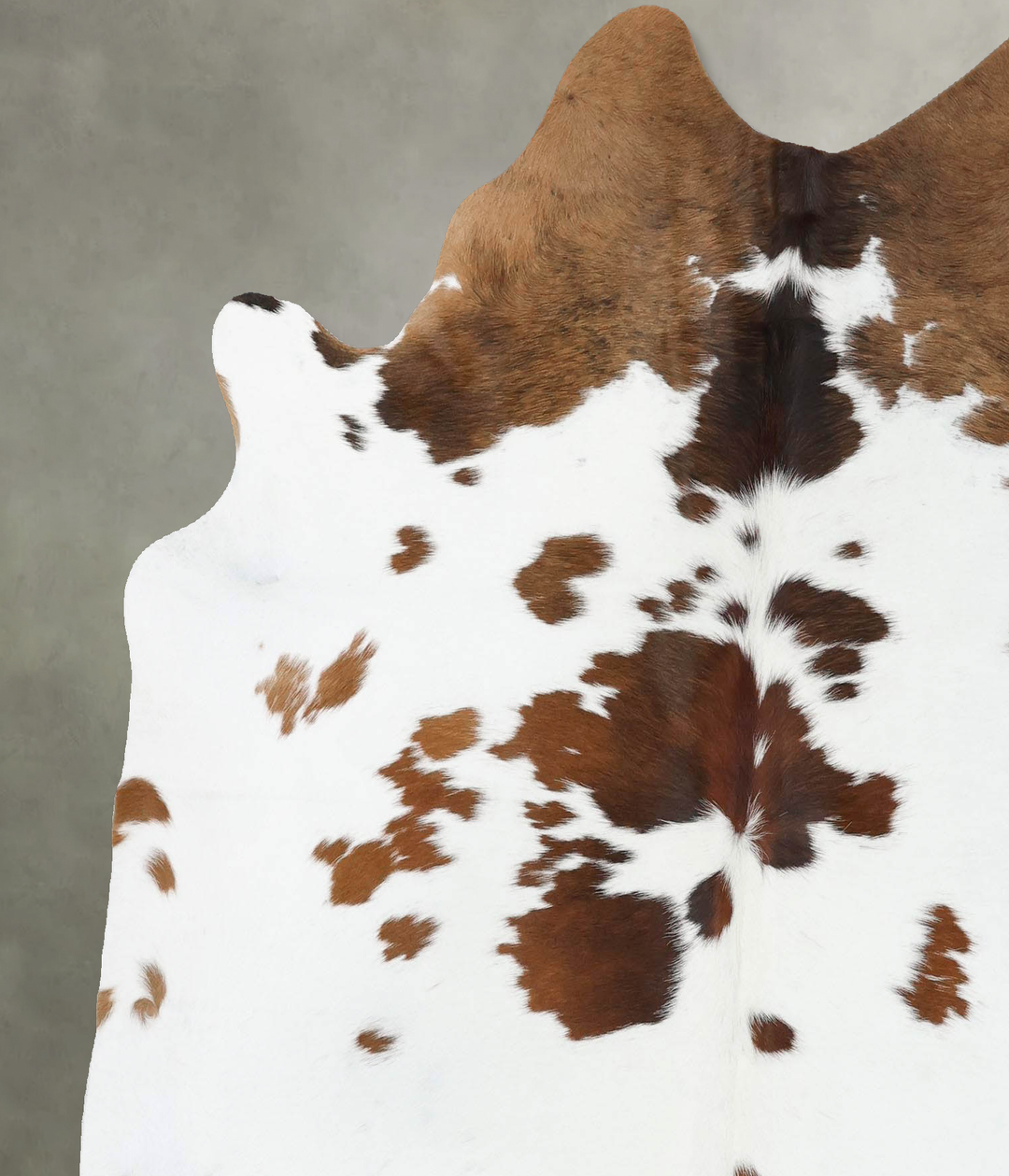 Brown and White Large Brazilian Cowhide Rug 6'9"H x 5'11"W #B18707 by