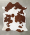 Brown and White Large Brazilian Cowhide Rug 6'8