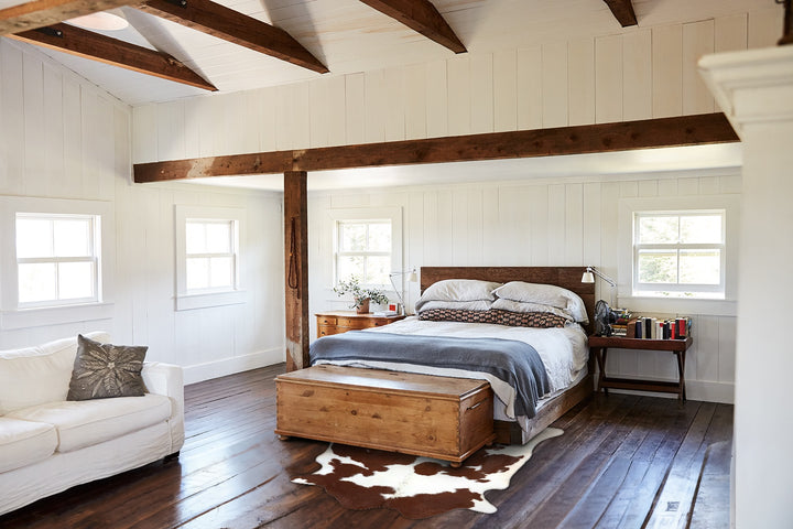 Brown and White Large Brazilian Cowhide Rug 6'8"H x 5'8"W #B18708 by Hudson Hides