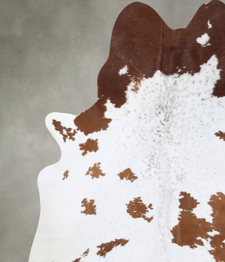 Brown and White X-Large Brazilian Cowhide Rug 6'11"H x 6'3"W #B18711 by Hudson Hides