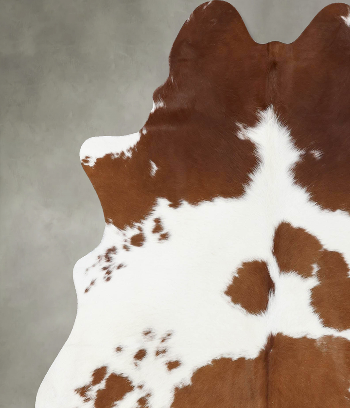 Brown and White X-Large Brazilian Cowhide Rug 7'3"H x 6'2"W #B18712 by Hudson Hides