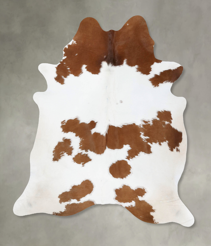 Brown and White X-Large Brazilian Cowhide Rug 7'5"H x 6'0"W #B18713 by Hudson Hides