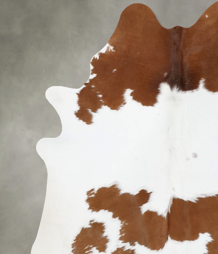 Brown and White X-Large Brazilian Cowhide Rug 7'5"H x 6'0"W #B18713 by Hudson Hides