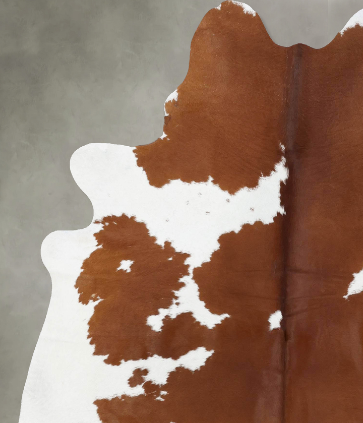 Brown and White X-Large Brazilian Cowhide Rug 7'1"H x 5'10"W #B18715 by Hudson Hides