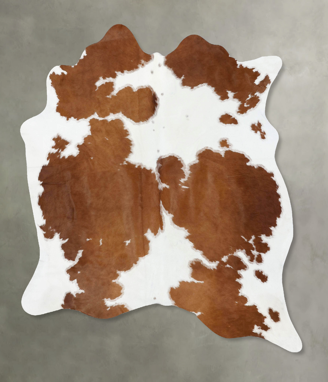 Brown and White Large Brazilian Cowhide Rug 6'6"H x 5'7"W #B18719 by H