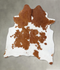 Brown and White X-Large Brazilian Cowhide Rug 7'1