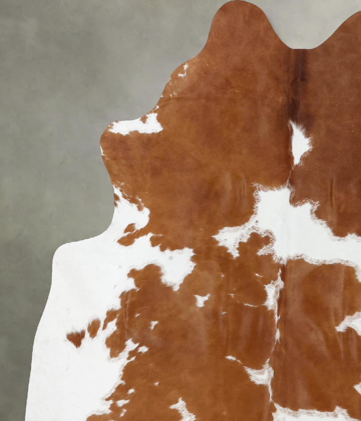 Brown and White X-Large Brazilian Cowhide Rug 7'1"H x 6'0"W #B18727 by Hudson Hides