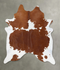 Brown and White XX-Large Brazilian Cowhide Rug 8'6