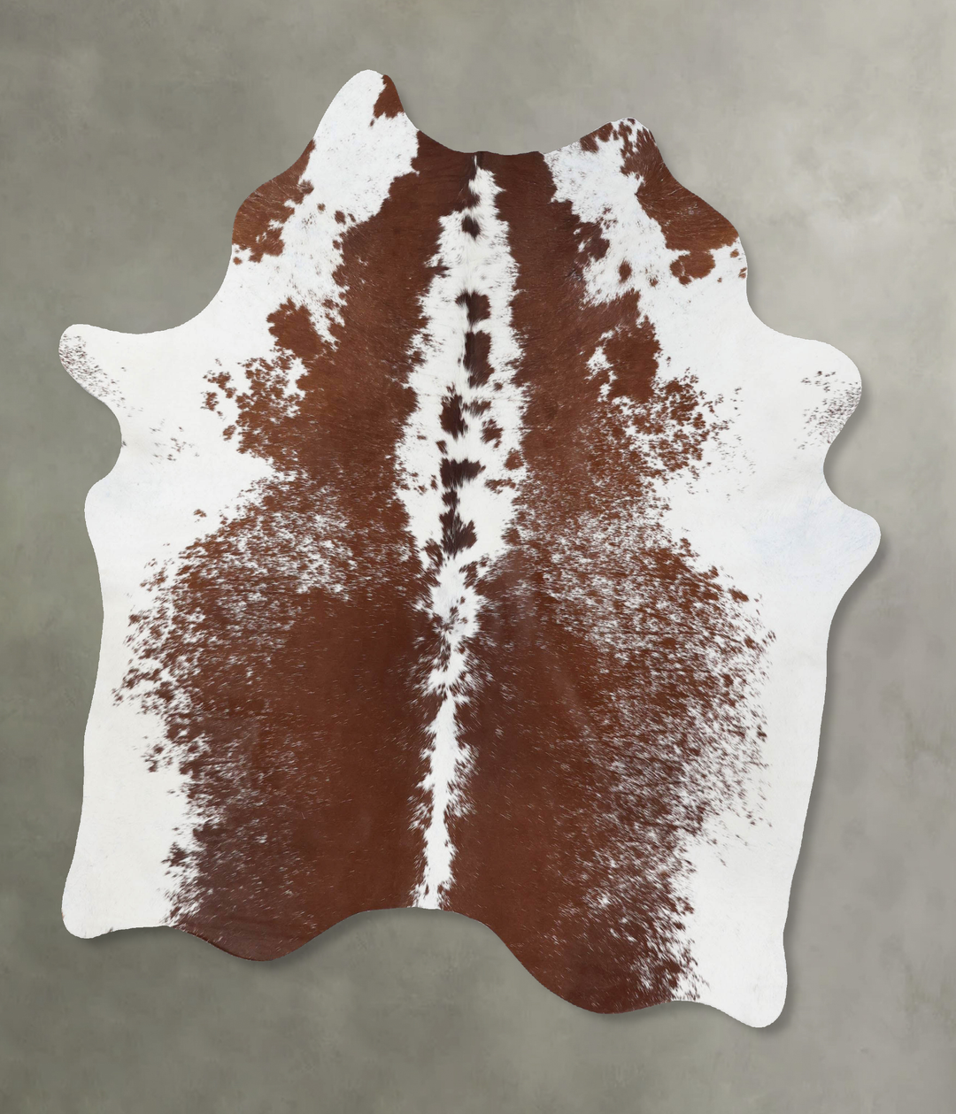 Brown and White Large Brazilian Cowhide Rug 6'8"H x 5'11"W #B18738 by