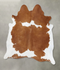 Brown and White XX-Large Brazilian Cowhide Rug 7'11