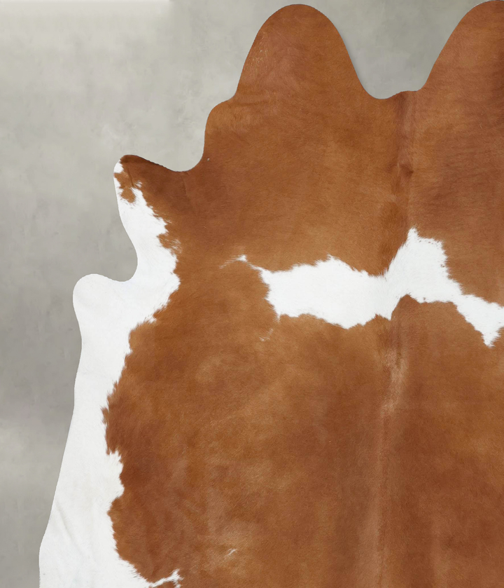 Brown and White XX-Large Brazilian Cowhide Rug 7'11"H x 6'11"W #B18749 by Hudson Hides