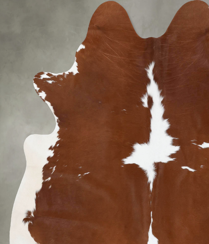 Brown and White X-Large Brazilian Cowhide Rug 7'3"H x 6'6"W #B18751 by Hudson Hides