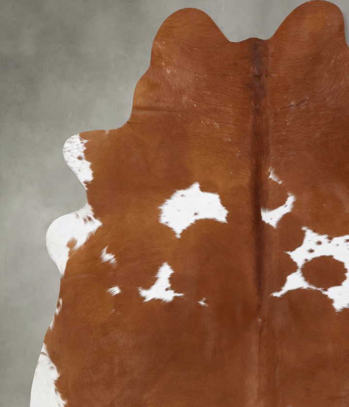 Brown and White XX-Large Brazilian Cowhide Rug 7'7"H x 6'9"W #B18752 by Hudson Hides