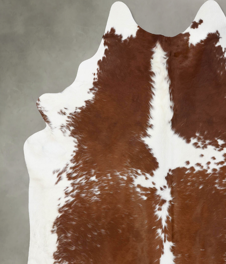 Brown and White XX-Large Brazilian Cowhide Rug 8'7"H x 7'2"W #B18759 by Hudson Hides