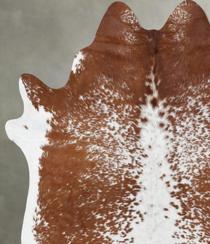 Brown and White X-Large Brazilian Cowhide Rug 7'7"H x 6'6"W #B18764 by Hudson Hides