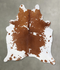 Brown and White XX-Large Brazilian Cowhide Rug 8'7