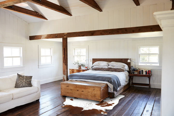 Brown and White X-Large Brazilian Cowhide Rug 7'5"H x 6'2"W #B18771 by Hudson Hides