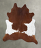 Brown and White X-Large Brazilian Cowhide Rug 7'1