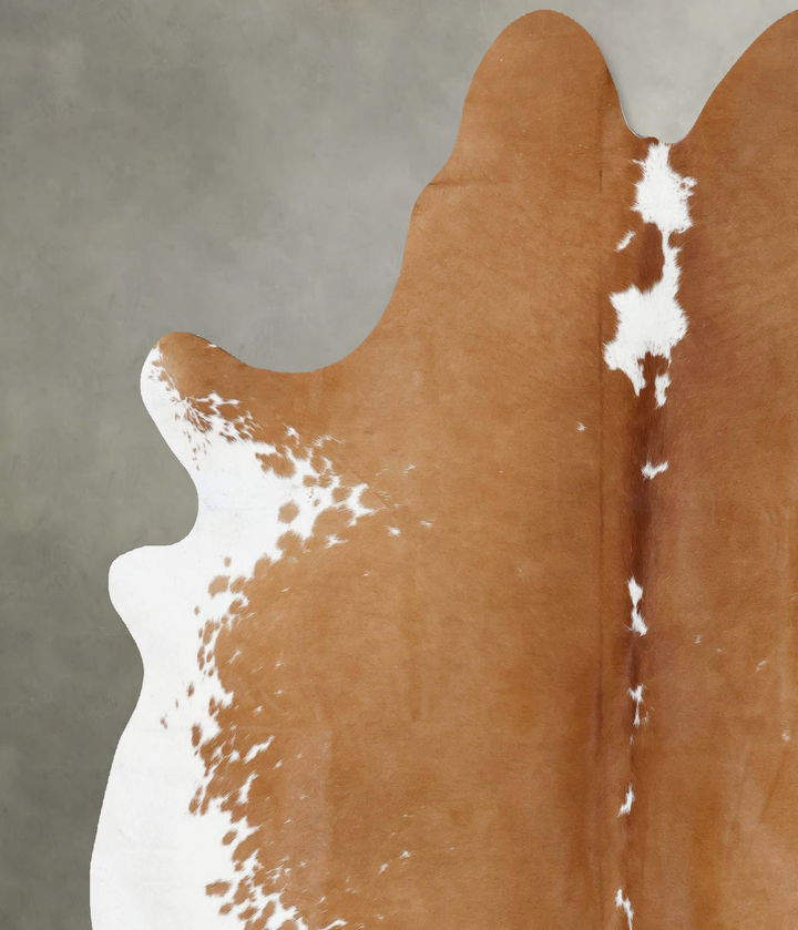 Brown and White X-Large Brazilian Cowhide Rug 7'0"H x 6'7"W #B18780 by Hudson Hides