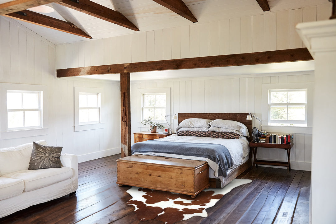 Brown and White XX-Large Brazilian Cowhide Rug 7'11"H x 6'6"W #B18787