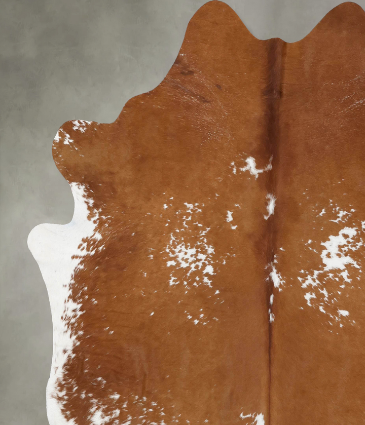 Brown and White XX-Large Brazilian Cowhide Rug 8'1"H x 7'3"W #B18788 by Hudson Hides
