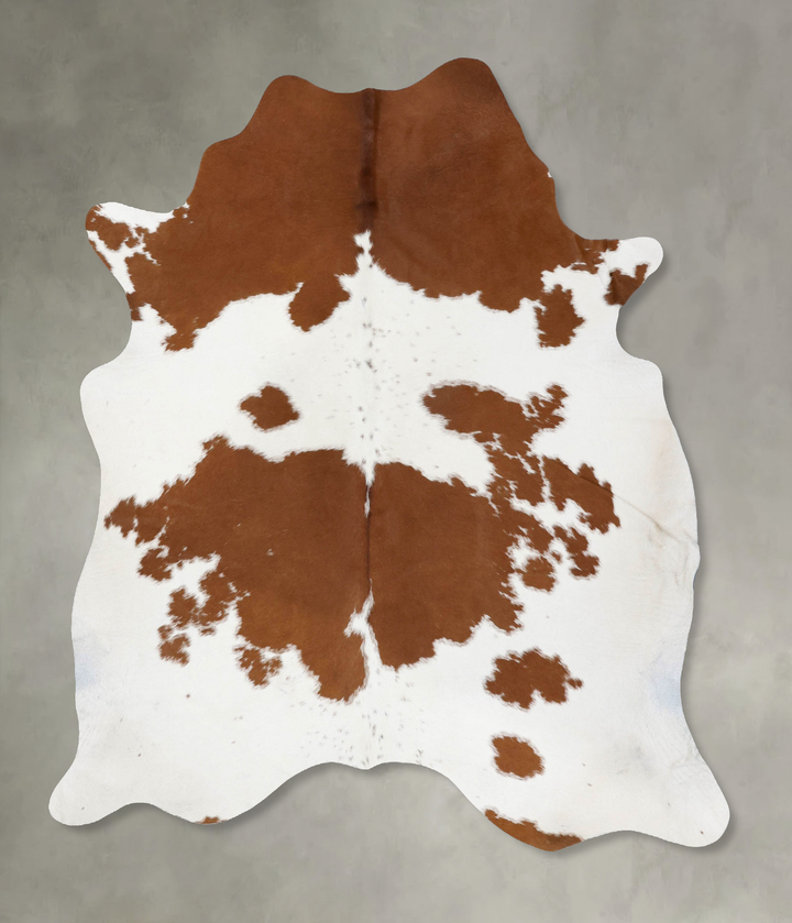 Brown and White XX-Large Brazilian Cowhide Rug 7'8"H x 6'9"W #B18789 by Hudson Hides