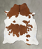 Brown and White XX-Large Brazilian Cowhide Rug 7'8