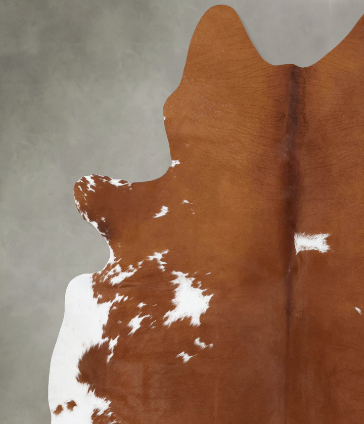 Brown and White XX-Large Brazilian Cowhide Rug 7'11"H x 6'10"W #B18792 by Hudson Hides